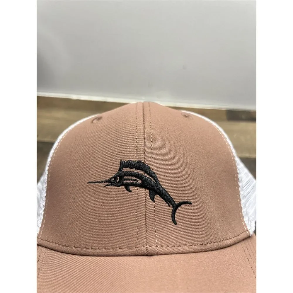 NWT Tommy Bahama Tip Your Cap Snapback Hat Salmon/ White Mesh Cocktail Recipe‎